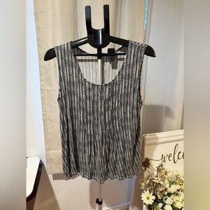 Croft & Barrow Black and White Striped Tank Top